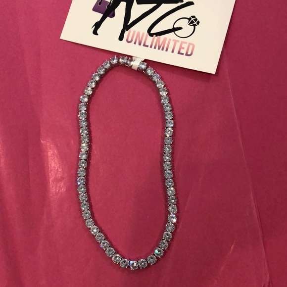 Fancy CZ necklace 18ich necklace - Picture 4 of 4